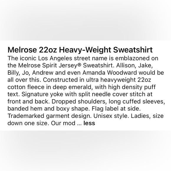 Spirit Jersey Oversized Neon Rose/Melrose Loungewear XS NWT Sweatshirt - Picture 6 of 6